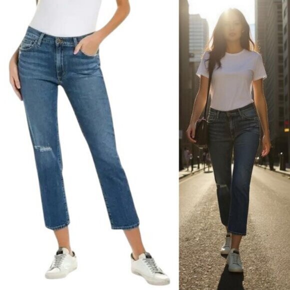 Joe's Jeans Scout Tomboy Mid Rise Slim Leg Jean In Kaelan Blue Women's Size 23 - Picture 1 of 7